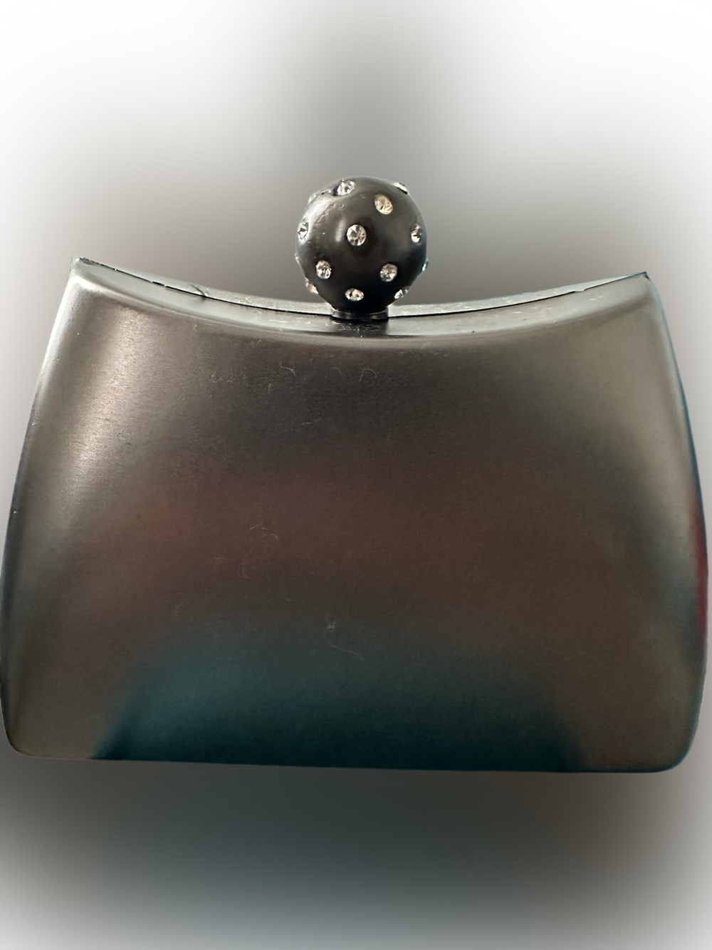Embellished Ball Clasp Black Clutch